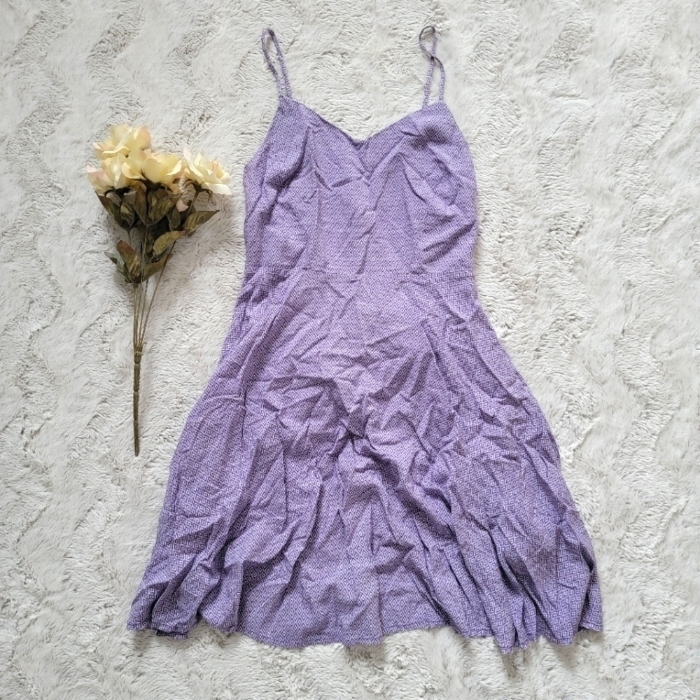 ✨️CL Old‎ Navy Purple White Diamond Print A Line Dress Size XS